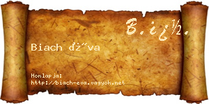 Biach Éva névjegykártya